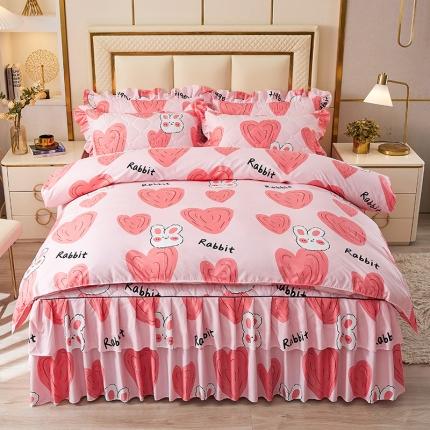 91家纺网 家纺一手货源 找家纺 （总）艾裙海 2025新款亲肤棉秋冬夹棉床裙四件套