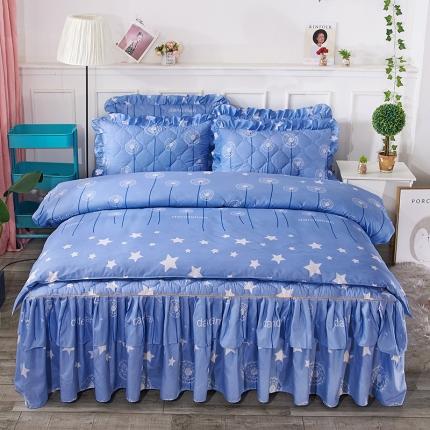 91家纺网 家纺一手货源 找家纺 （总）艾裙海 2025新款亲肤棉秋冬夹棉床裙四件套