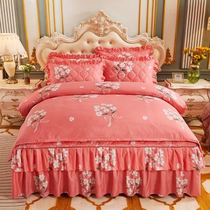 91家纺网 家纺一手货源 找家纺 （总）艾裙海 2025新款亲肤棉秋冬夹棉床裙四件套