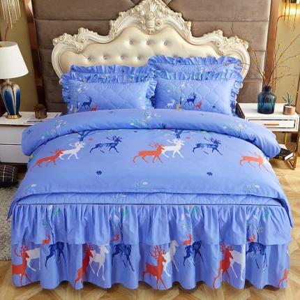 91家纺网 家纺一手货源 找家纺 （总）艾裙海 2025新款亲肤棉秋冬夹棉床裙四件套