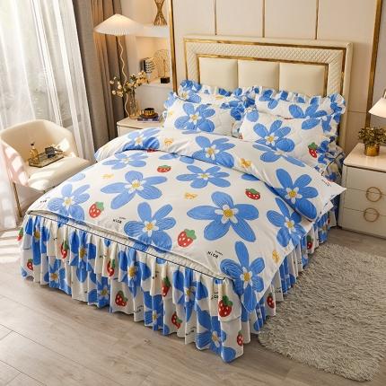 91家纺网 家纺一手货源 找家纺 （总）艾裙海 2025新款亲肤棉秋冬夹棉床裙四件套