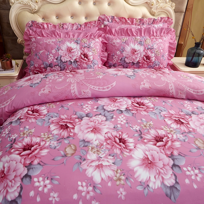 91家纺网 家纺一手货源 找家纺 （总）艾裙海 2025新款亲肤棉秋冬夹棉床裙四件套