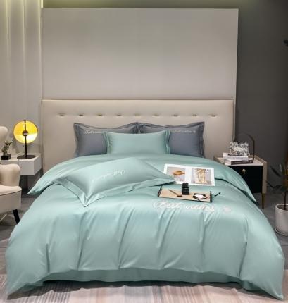 寐居 2022新款60支长绒棉刺绣四件套 浅爱-薄荷绿