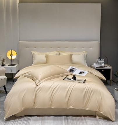 寐居 2022新款60支长绒棉刺绣四件套 浅爱-香槟金