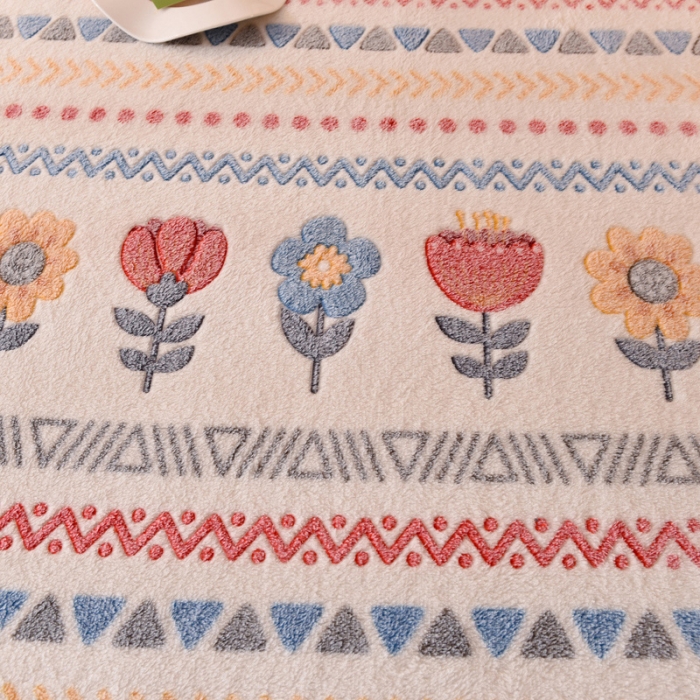 91家纺网 家纺一手货源 找家纺 慕梵 2022新款雪花绒印花卡通床笠 波西米亚