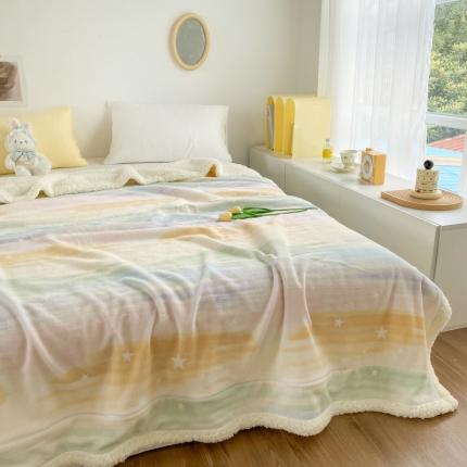 （总）寐居 2022新款牛奶绒羊羔绒被套两用多功能盖毯