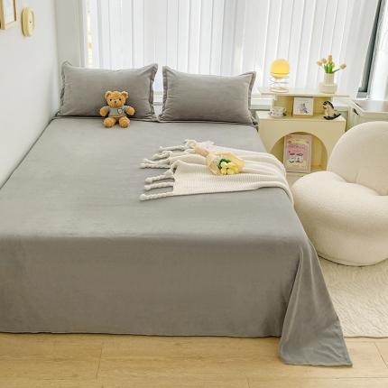 寐居 2022新款牛奶绒保暖单品床单床笠 奶灰色