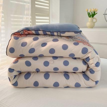 寐居 2022新款A类针织棉超柔保暖印花冬被 波点蝴蝶结