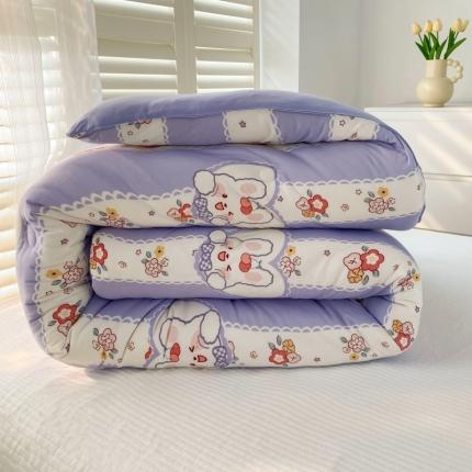 寐居 2022新款A类针织棉超柔保暖印花冬被 花田兔兔