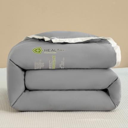 91家纺网 家纺一手货源 找家纺 芯恋 2025新款锦柔缎素色拼色大豆蛋白纤维被 茶白灰