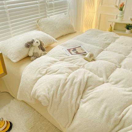 91家纺网 家纺一手货源 找家纺 （总）2022新款加厚美丽绒牛奶绒四件套纯色泰迪绒8斤