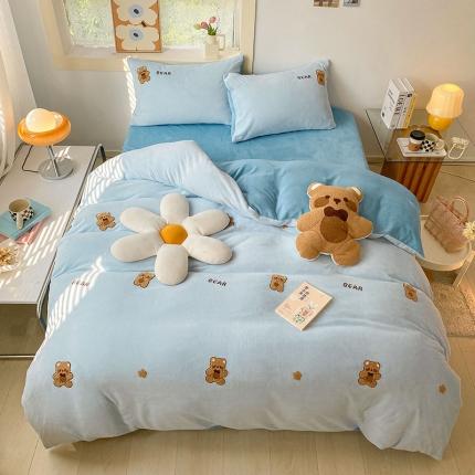 91家纺网 家纺一手货源 找家纺 （总）寐居 2022新款A类牛奶绒毛巾绣四件套