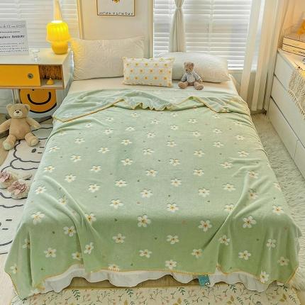91家纺网 家纺一手货源 找家纺 寐居 2022新款云朵绒卡通小毛毯盖毯 蝶恋花-绿