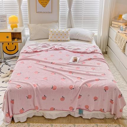 91家纺网 家纺一手货源 找家纺 寐居 2022新款云朵绒卡通小毛毯盖毯 水蜜桃-粉