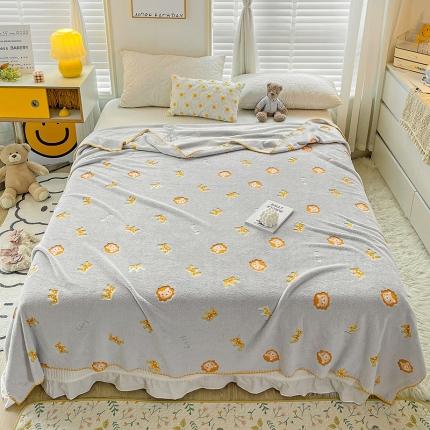 91家纺网 家纺一手货源 找家纺 寐居 2022新款云朵绒卡通小毛毯盖毯 小狮子-灰