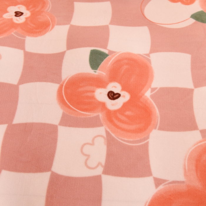 91家纺网 家纺一手货源 找家纺 眠博士 2021新款印花拼羊羔绒单被套 莫兰迪雅玉