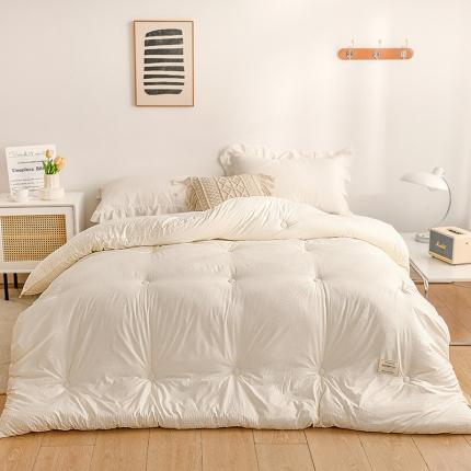 91家纺网 家纺一手货源 找家纺 寐居 2022新款立体压花暖肤被被子被芯系列 立体压花-米白