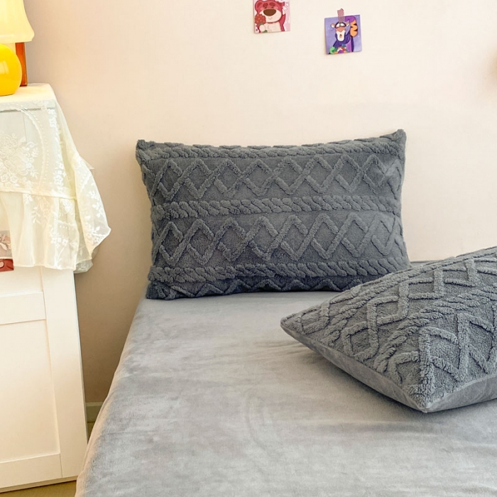 91家纺网 家纺一手货源 找家纺 金爱家 2023新款塔芙绒牛奶绒防静电四件套 塔芙绒-灰