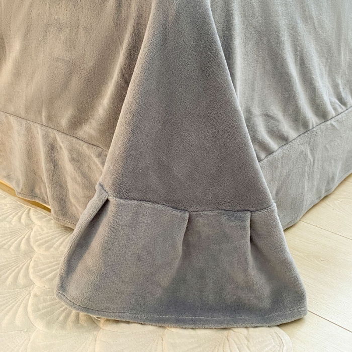 91家纺网 家纺一手货源 找家纺 金爱家 2023新款塔芙绒牛奶绒防静电四件套 塔芙绒-灰