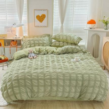 91家纺网 家纺一手货源 找家纺 （总）寐居 2022新款泡泡纱牛奶绒四件套