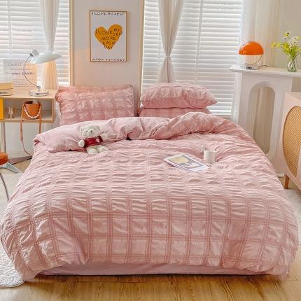 91家纺网 家纺一手货源 找家纺 （总）寐居 2022新款泡泡纱牛奶绒四件套