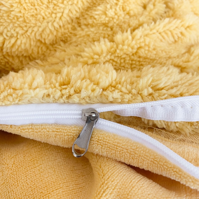 91家纺网 家纺一手货源 找家纺 金爱家 2023新款塔芙绒牛奶绒防静电四件套 塔芙绒-柠檬黄