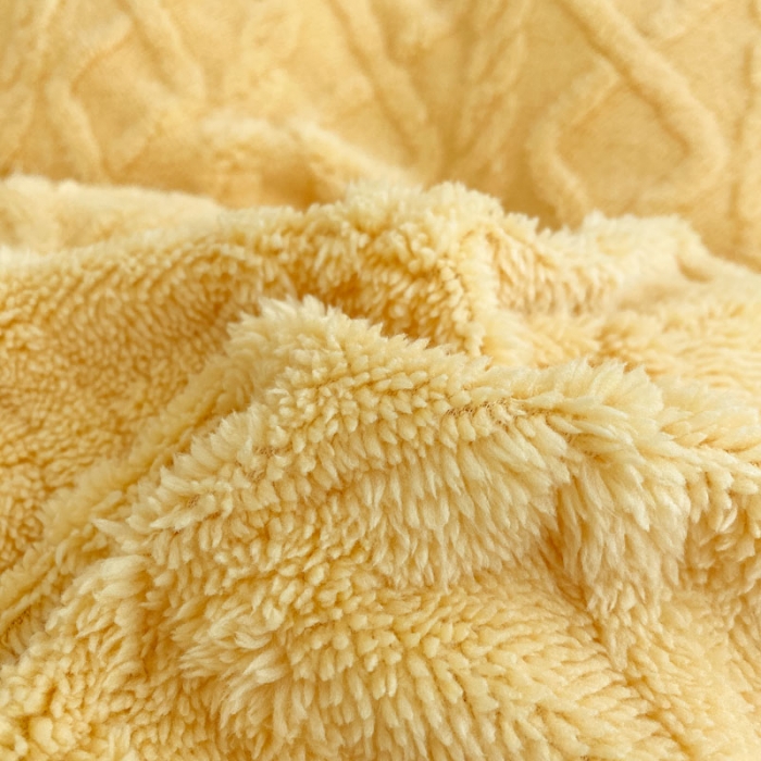 91家纺网 家纺一手货源 找家纺 金爱家 2023新款塔芙绒牛奶绒防静电四件套 塔芙绒-柠檬黄