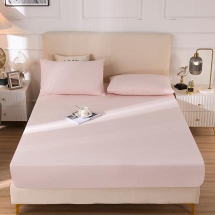 91家纺网 家纺一手货源 找家纺 蓝邻家纺  2023新款全棉40支磨毛系列单品床笠樱花粉