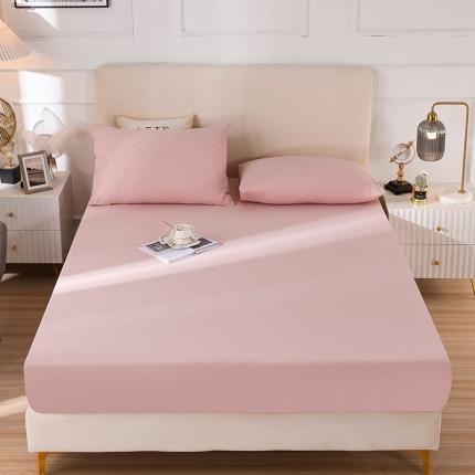 91家纺网 家纺一手货源 找家纺 蓝邻家纺  2023新款全棉40支磨毛系列 单品床笠豆沙