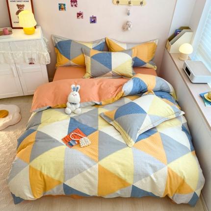 金爱家 2023新款全棉生态磨毛小清新四件套 都市密码