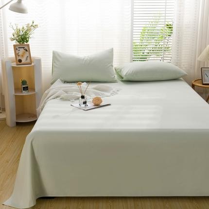 91家纺网 家纺一手货源 找家纺 蓝邻家纺 2023新款全棉40支磨毛系列 单品床单 清新绿