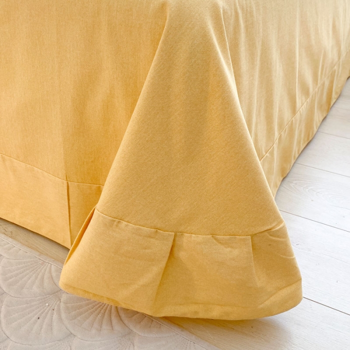 91家纺网 家纺一手货源 找家纺 金爱家 2023新款全棉生态磨毛小清新四件套 依恋-黄