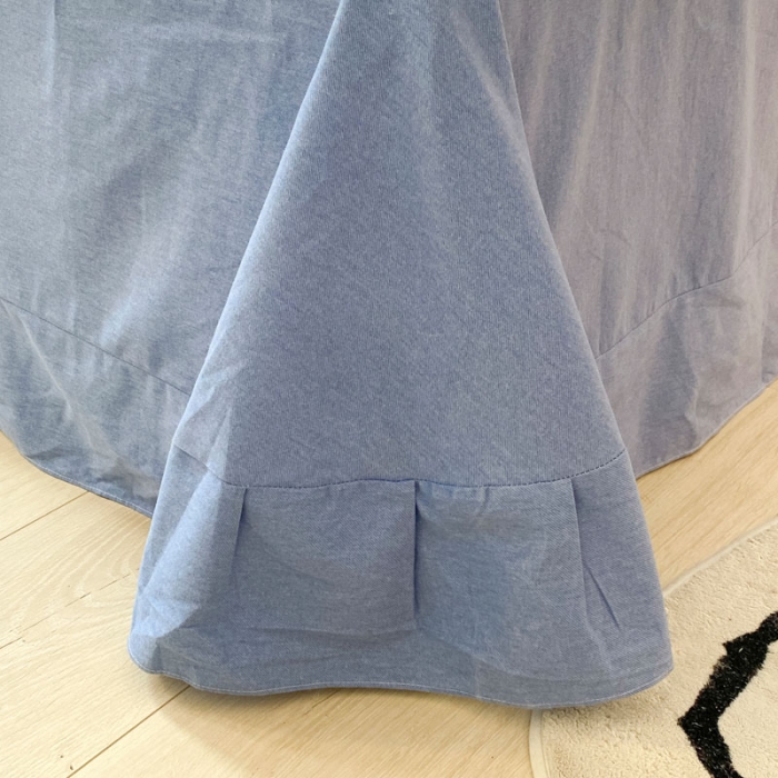 91家纺网 家纺一手货源 找家纺 金爱家 2023新款全棉生态磨毛小清新四件套 依恋-蓝