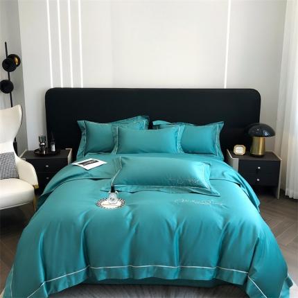 91家纺网 家纺一手货源 找家纺 （总）玖玖爱 2022新款100支纯色贡缎四件套