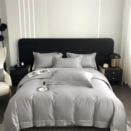 91家纺网 家纺一手货源 找家纺 （总）玖玖爱 2022新款100支纯色贡缎四件套