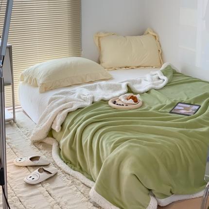 91家纺网 家纺一手货源 找家纺 （总）六巷胡同  2022新款居家博主风纯色羊羔绒毯