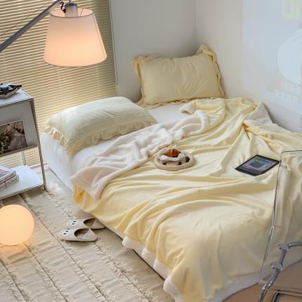 91家纺网 家纺一手货源 找家纺 （总）六巷胡同  2022新款居家博主风纯色羊羔绒毯