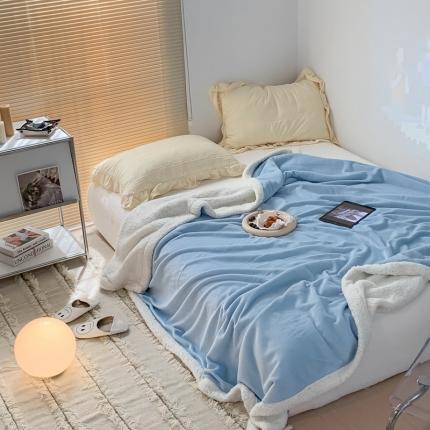 91家纺网 家纺一手货源 找家纺 （总）六巷胡同  2022新款居家博主风纯色羊羔绒毯