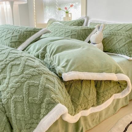 91家纺网 家纺一手货源 找家纺 （总）暮思家居 2022新款塔芙绒工艺款加厚保暖牛奶绒四件套