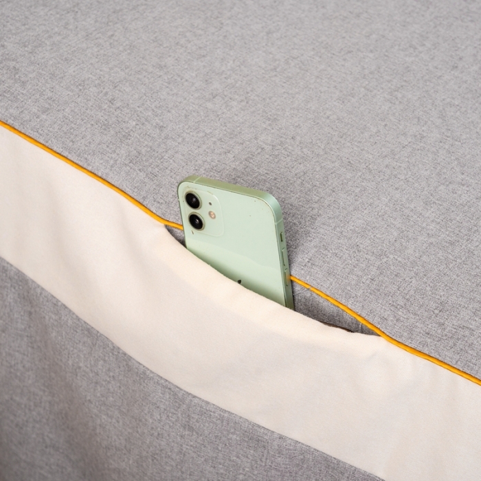 91家纺网 家纺一手货源 找家纺 莉人坊 2023彩棉麻美容床罩-小蜜蜂 小蜜蜂灰色