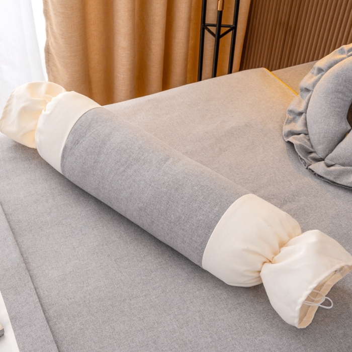 91家纺网 家纺一手货源 找家纺 莉人坊 2023彩棉麻美容床罩-小蜜蜂 小蜜蜂灰色