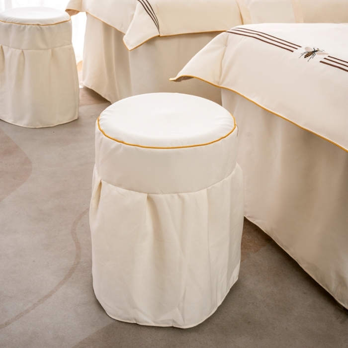 91家纺网 家纺一手货源 找家纺 莉人坊 2023彩棉麻美容床罩-小蜜蜂 小蜜蜂米黄