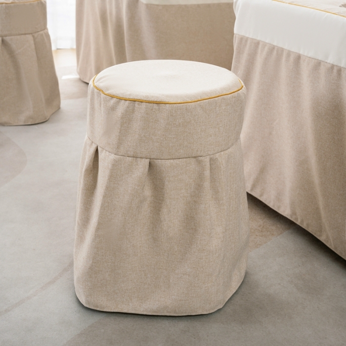 91家纺网 家纺一手货源 找家纺 莉人坊 2023彩棉麻美容床罩-小蜜蜂 小蜜蜂驼色