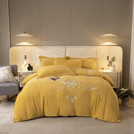 91家纺网 家纺一手货源 找家纺 （总）凡客 2022新款亲肤牛奶绒四件套学生宿舍三件套-倩影系列