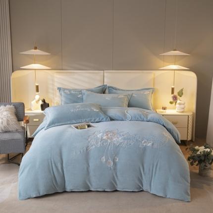 91家纺网 家纺一手货源 找家纺 （总）凡客 2022新款亲肤牛奶绒四件套学生宿舍三件套-倩影系列