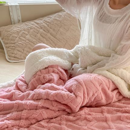 91家纺网 家纺一手货源 找家纺 （总）昔可家纺 2022新款ins风纯色保暖塔塔绒多功能毛毯