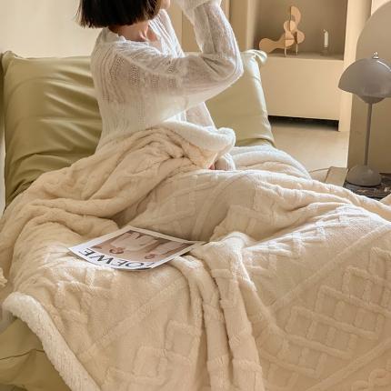 91家纺网 家纺一手货源 找家纺 （总）昔可家纺 2022新款ins风纯色保暖塔塔绒多功能毛毯