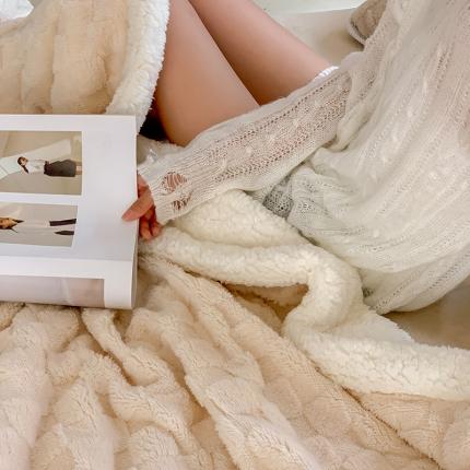 91家纺网 家纺一手货源 找家纺 （总）昔可家纺 2022新款ins风纯色保暖塔塔绒多功能毛毯
