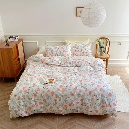 91家纺网 家纺一手货源 找家纺 昔可家纺 2022新款仙女风全棉爱丽丝系列印花四件套 秋日小雏菊