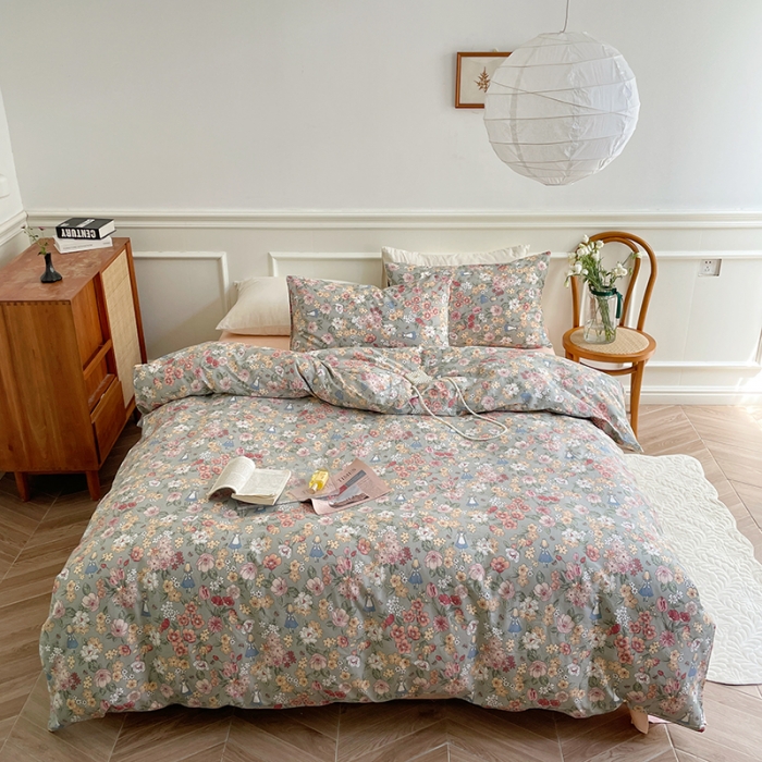 91家纺网 家纺一手货源 找家纺 昔可家纺 2022新款仙女风全棉爱丽丝系列印花四件套 公主的梦境